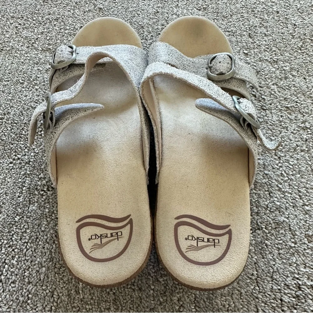Dansko‎ Sophie Sandals - Ivory Metallic - Size 40